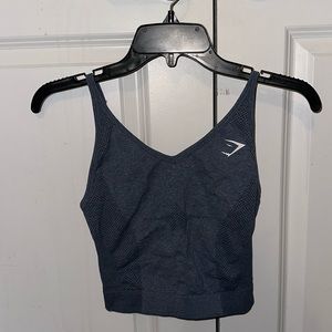 GYMSHARK Cropped Navy Blue Tank Top!!!